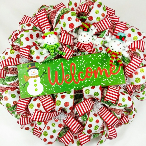 Hamdmade Other - 🎀SOLD🎀Snowman Christmas Welcome Wreath